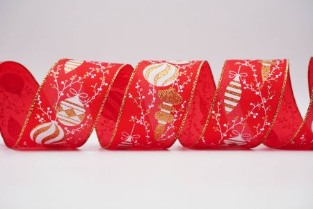 Ghirlanda di ornamenti natalizi con nastro_KF6780G-7_Rosso